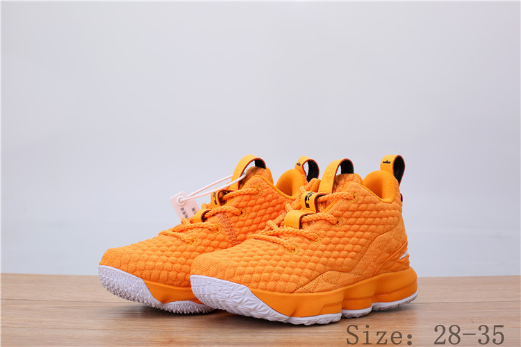 Kids Nike LeBron 15 Yellow Shoes